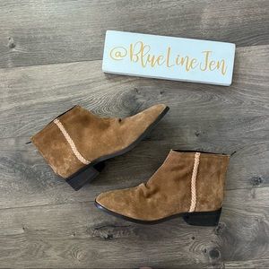 Journee Signature Bree Suede Whipstitched Ankle Boots NWOT